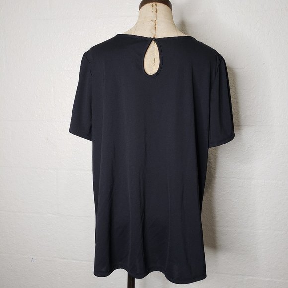 NWT Worthington Black Flounce Sleeve Top Size 0X - Picture 5 of 16